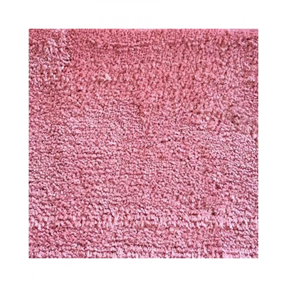 Fashion Solid Polyester Bathmat (Pink)