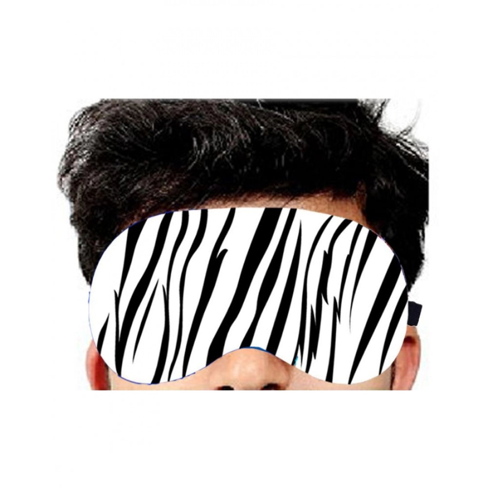 Fashion Striped Printed Polyester Eyemasks (Black and white)