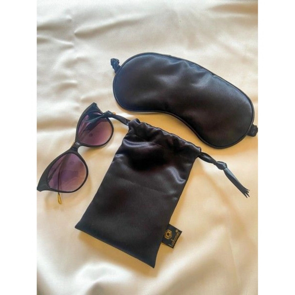 Fashion Solid Satin Silk Eyemasks (Black)