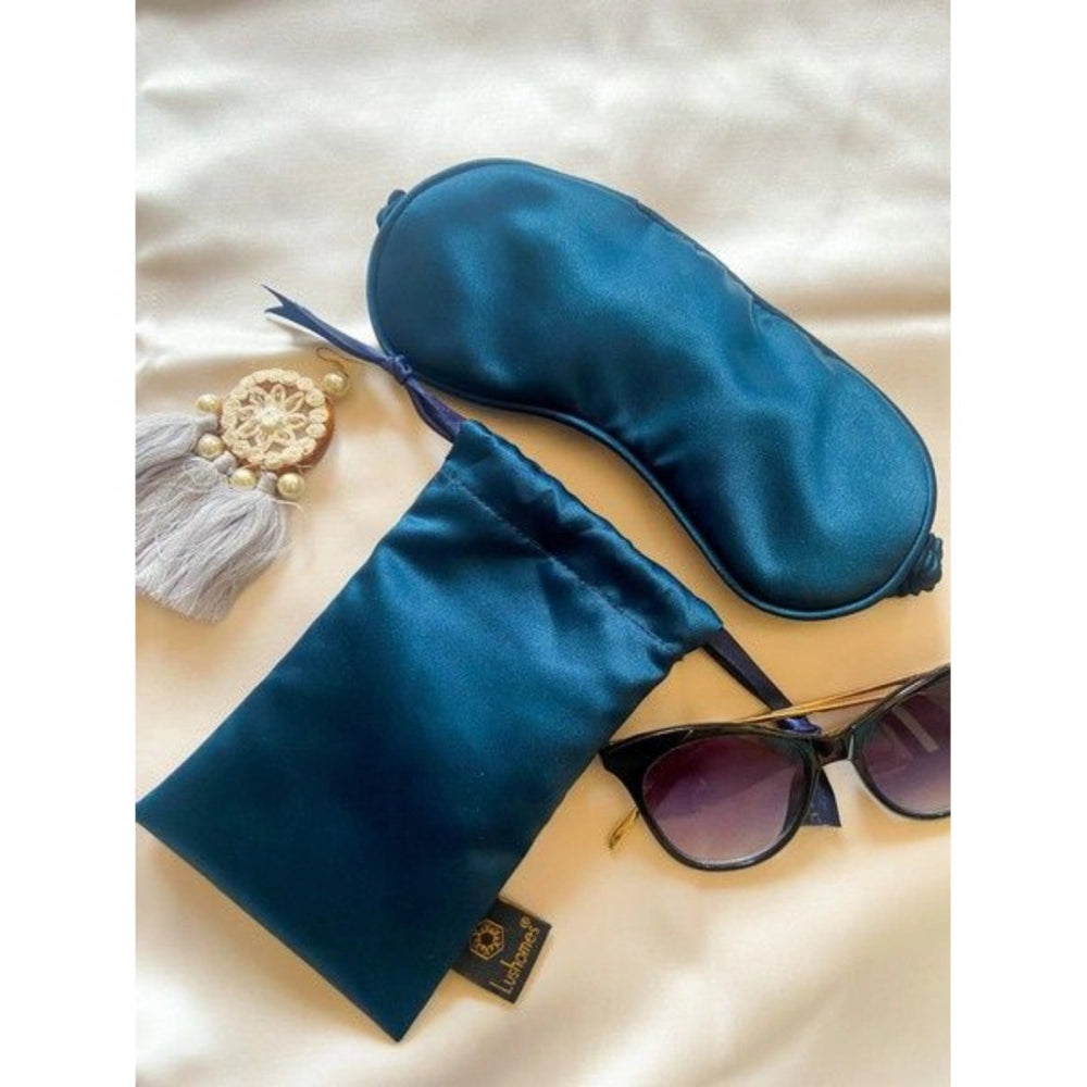 Fashion Solid Satin Silk Eyemasks (Navy Blue)