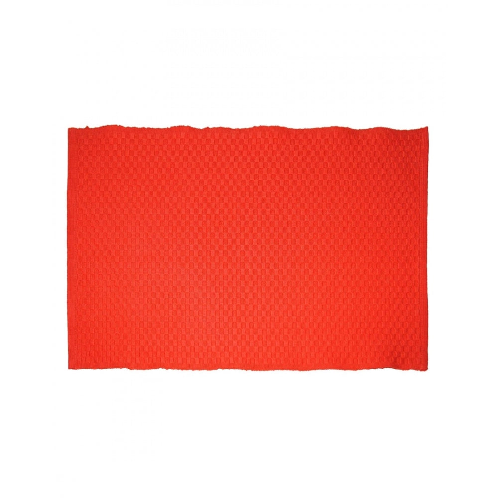 Amfyn Solid Cotton Place Mats and Napkin Sets (Red)