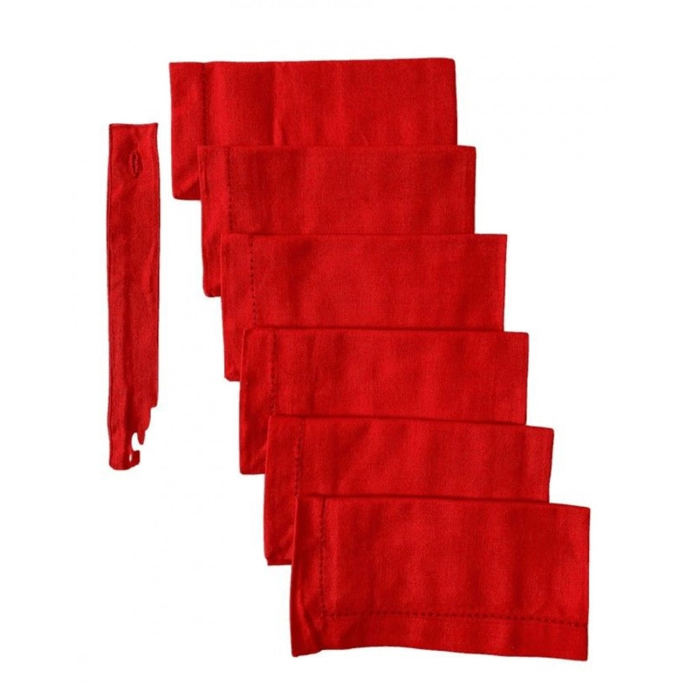 Amfyn Solid Cotton Napkins Sets (Red)