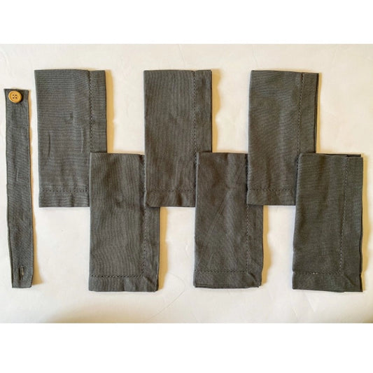 Amfyn Solid Cotton Napkins Sets (Grey)