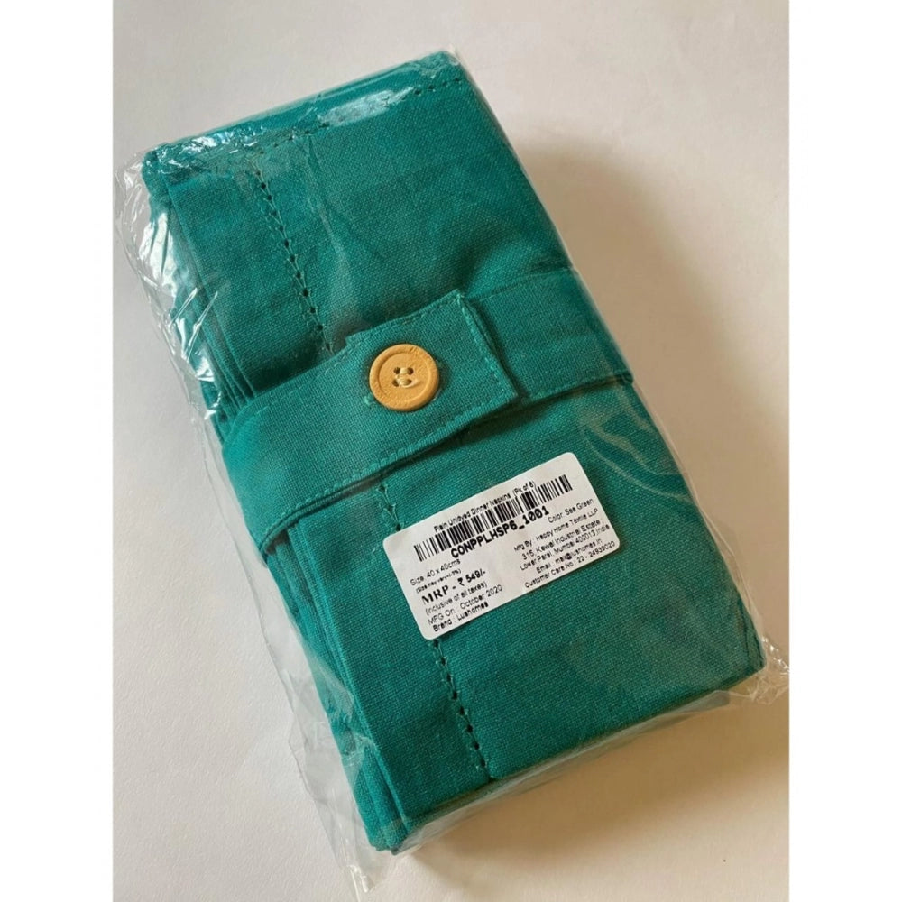 Amfyn Solid Cotton Napkins Sets (Green)