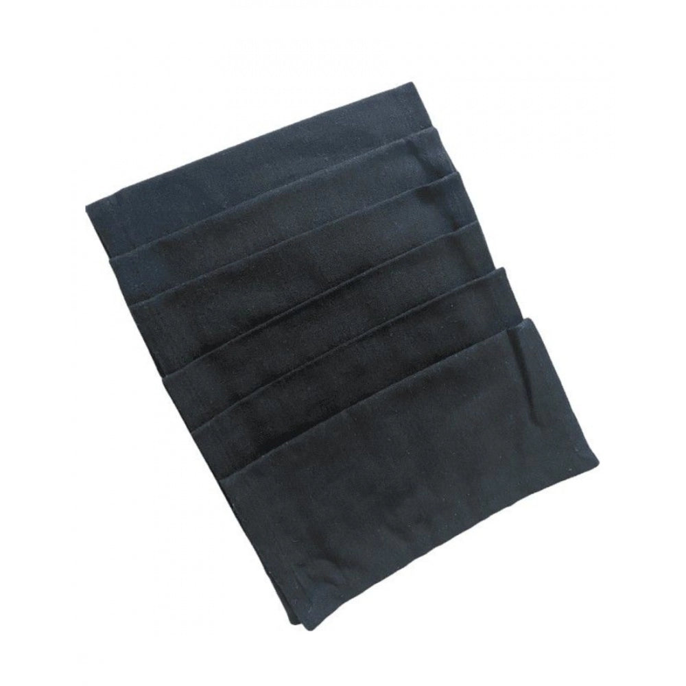 Amfyn Solid Cotton Napkins Sets (Black)