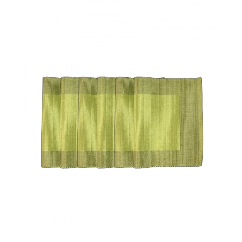 Amfyn Ribbed Cotton Place Mats Sets (Green)