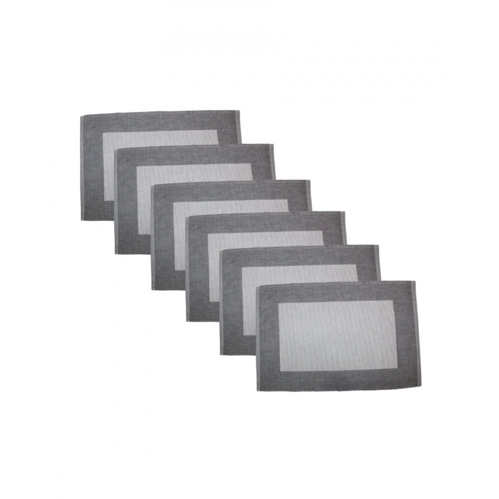 Amfyn Ribbed Cotton Place Mats Sets (Grey)