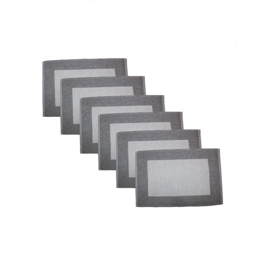 Amfyn Ribbed Cotton Place Mats Sets (Grey)
