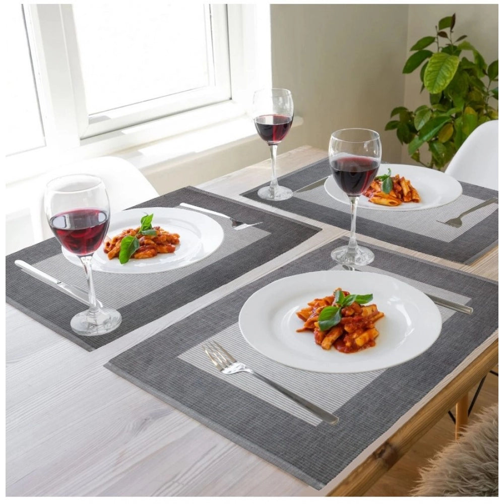 Amfyn Ribbed Cotton Place Mats Sets (Grey)