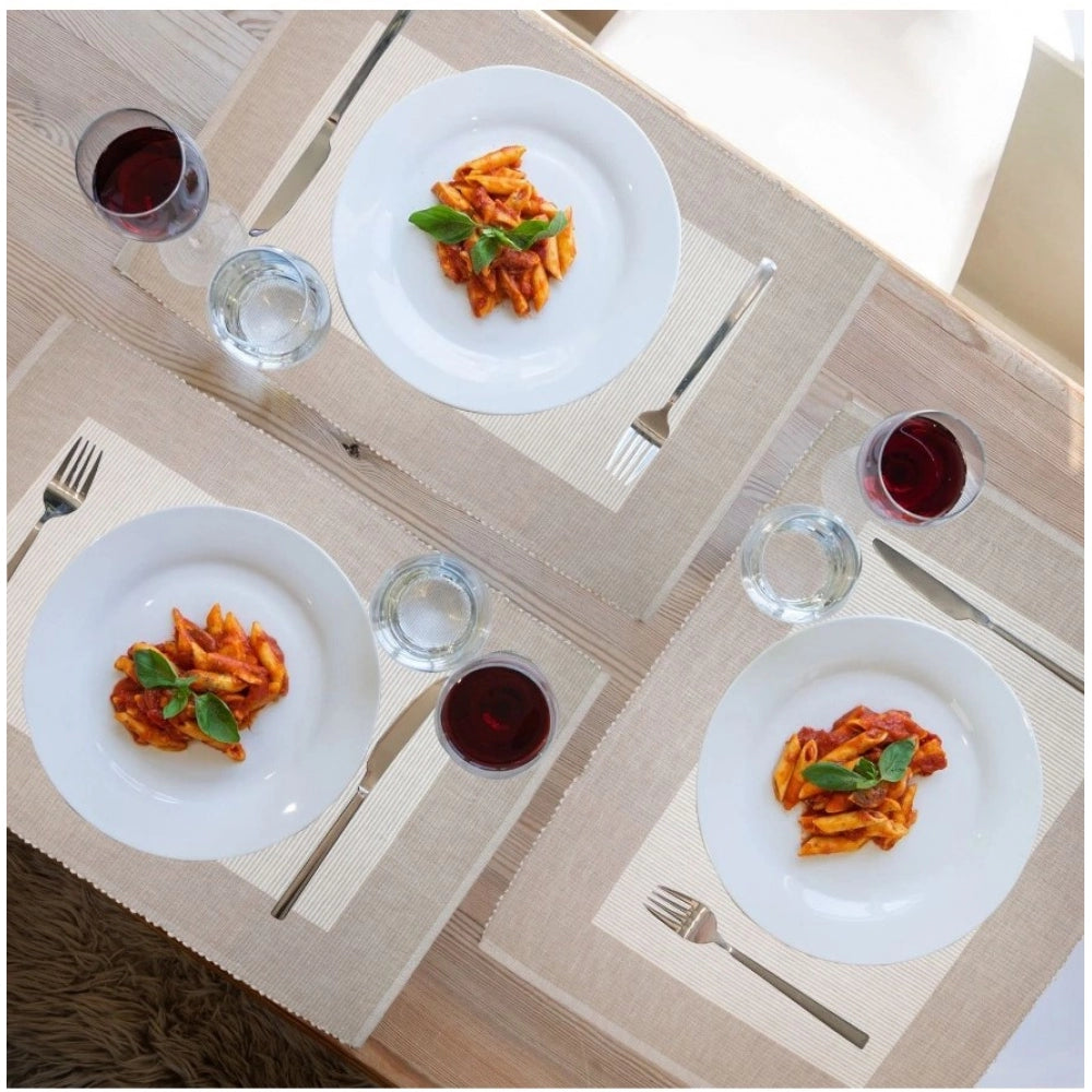 Amfyn Ribbed Cotton Place Mats Sets (Cream)