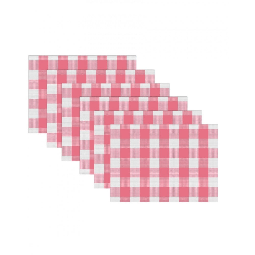 Fashion Checkered Cotton Place Mats Sets (Pink &amp; White)