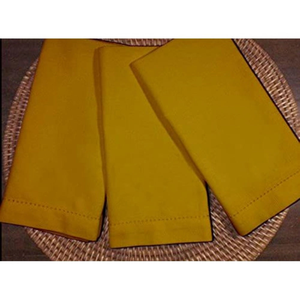 Amfyn Solid Cotton Napkins Sets (Mustard)