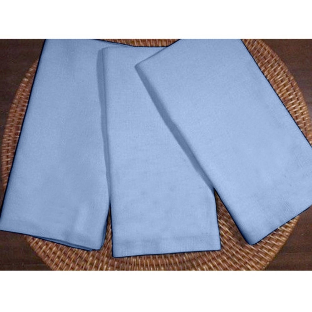 Amfyn Solid Cotton Napkins Sets (Sky Blue)