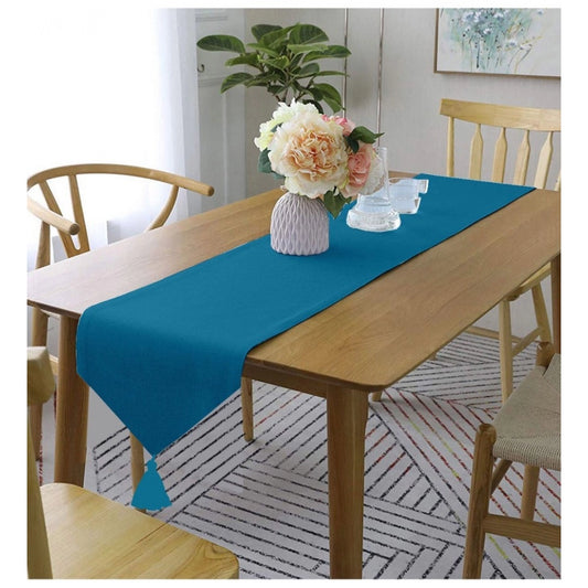 Amfyn Solid Cotton Table Runners (Blue)