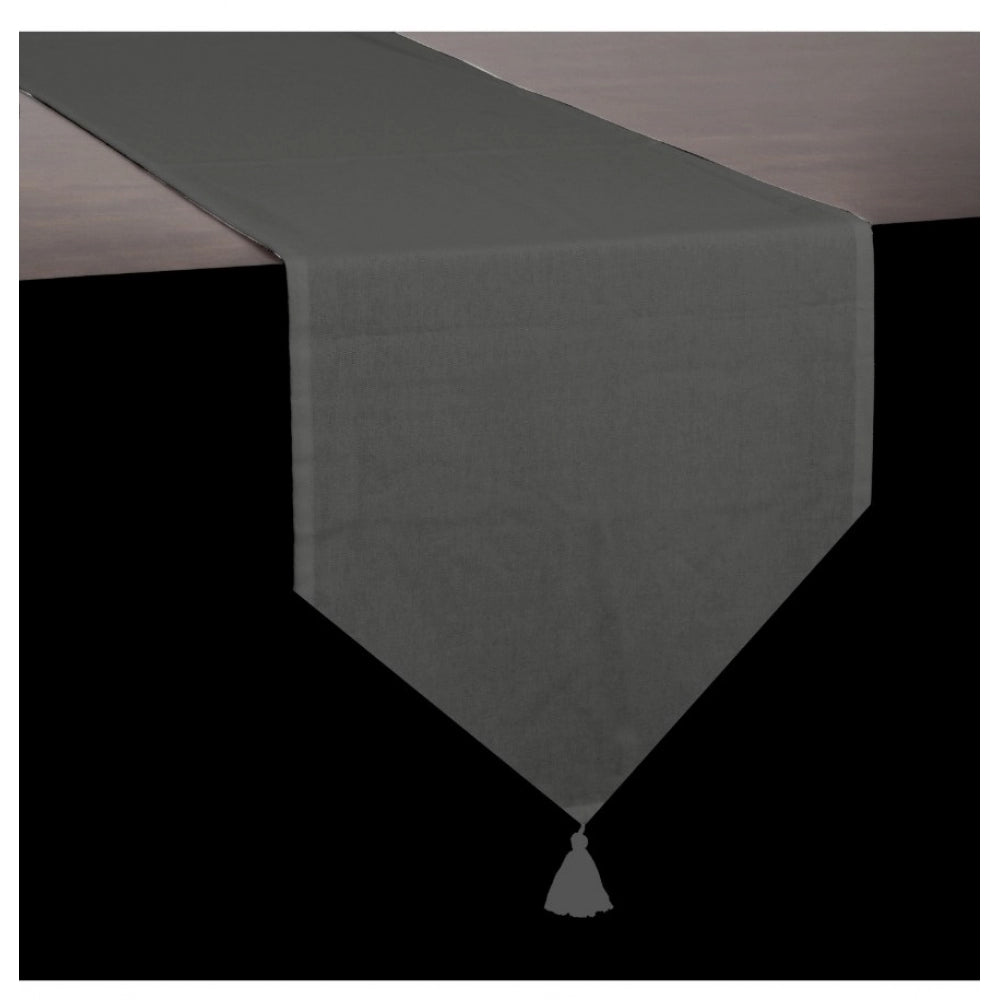 Amfyn Solid Cotton Table Runners (Dark Grey)