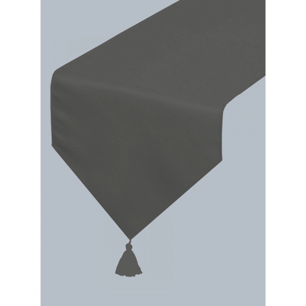Amfyn Solid Cotton Table Runners (Dark Grey)