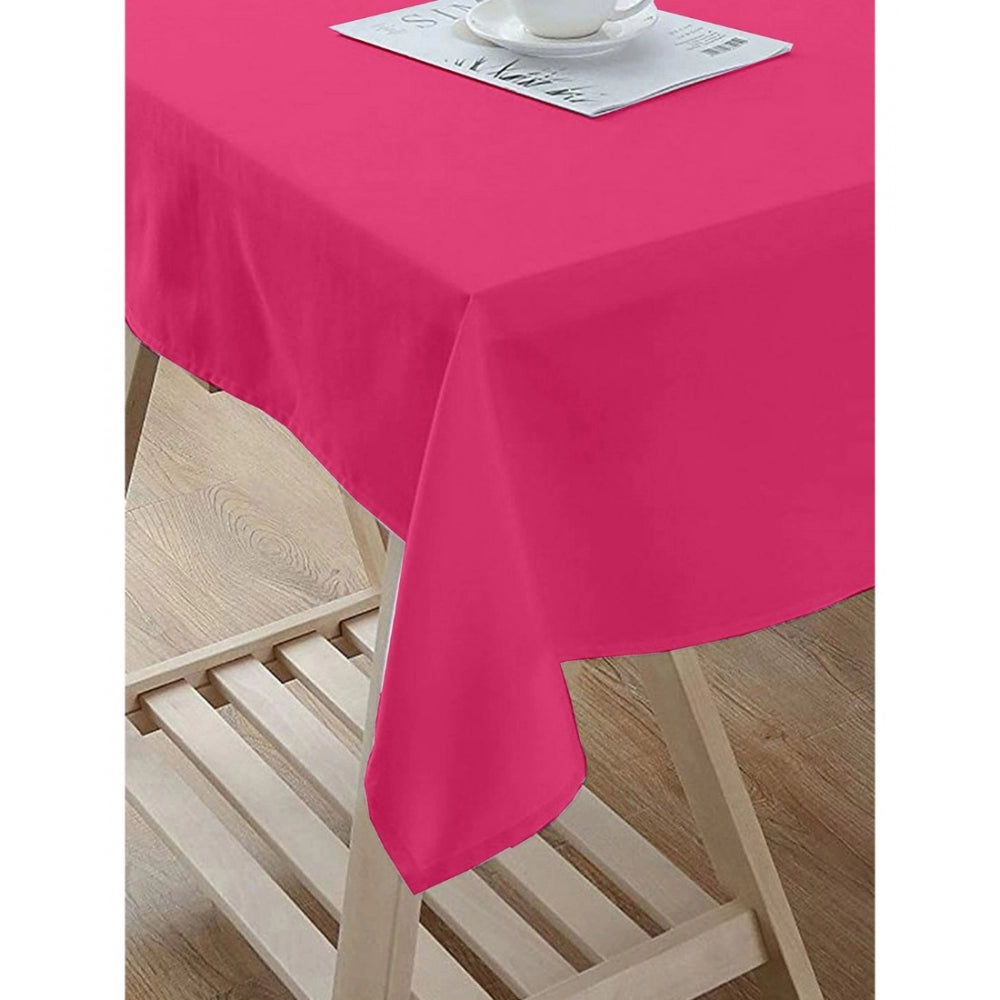 Amfyn Solid Cotton Plain Table Cloth (Pink)