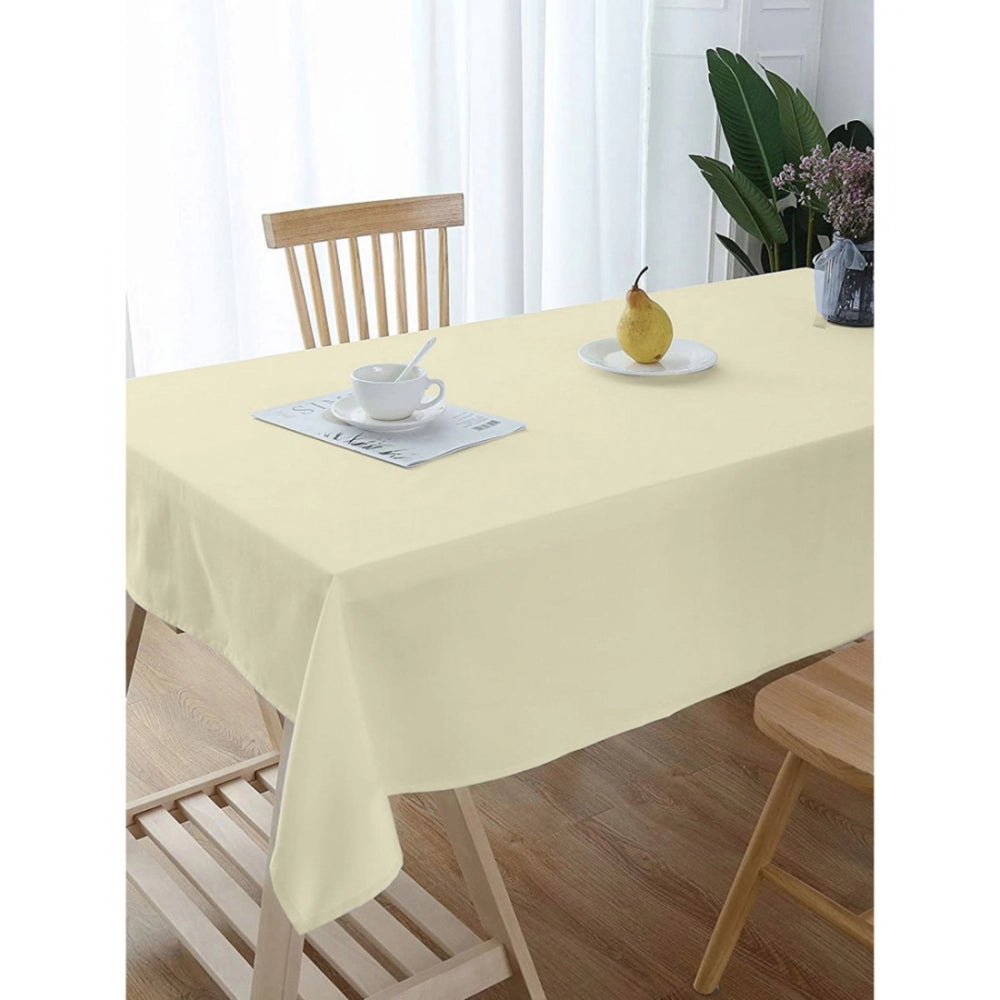 Amfyn Solid Cotton Plain Table Cloth (Beige)