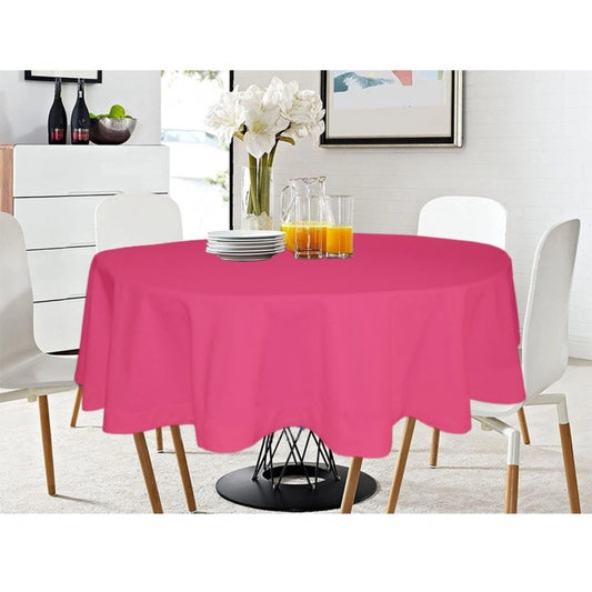Amfyn Solid Cotton Plain Table Cloth (Pink)