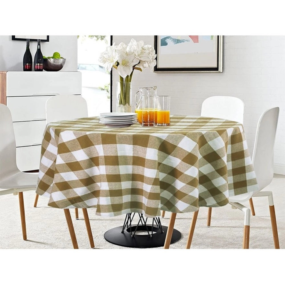 Fashion Checkered Cotton Checks Table Cloth (Beige)