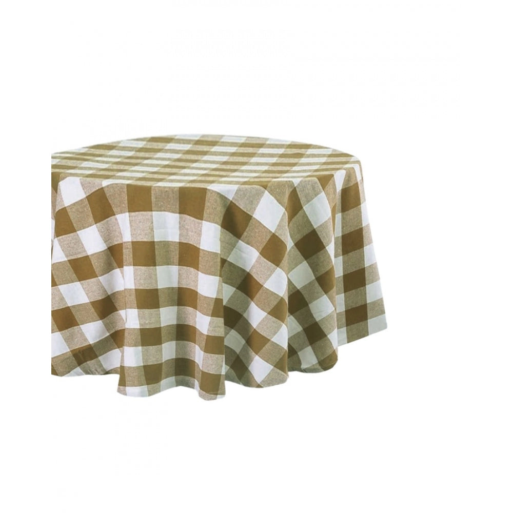 Amfyn Checked Cotton Checks Table Cloth (Beige)