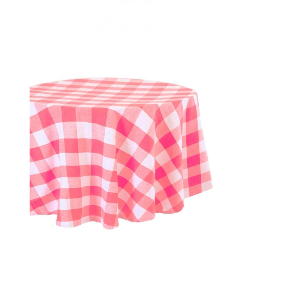 Amfyn Checked Cotton Checks Table Cloth (Pink)