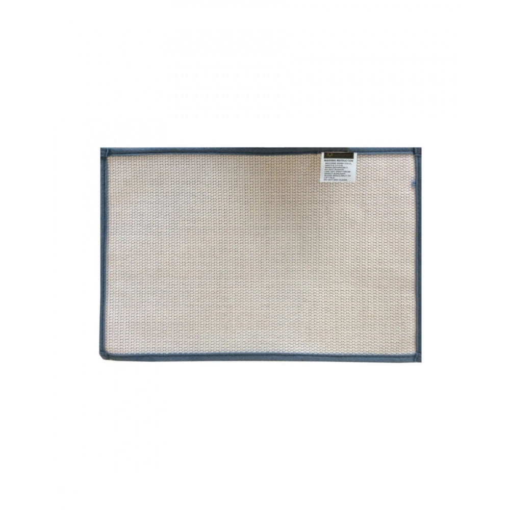 Fashion Solid Polyester Bathmat (Blue)