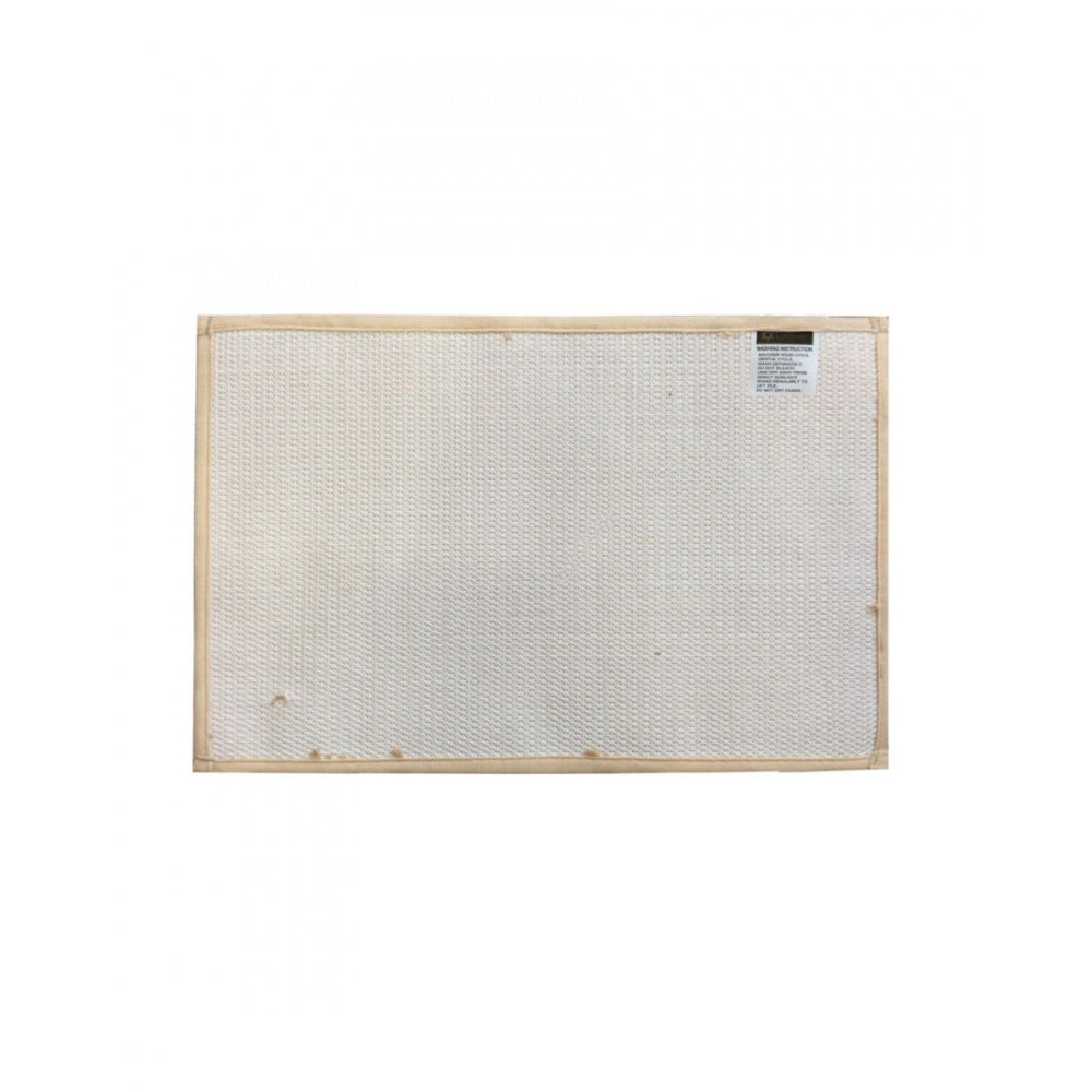 Fashion Solid Polyester Bathmat (Beige)
