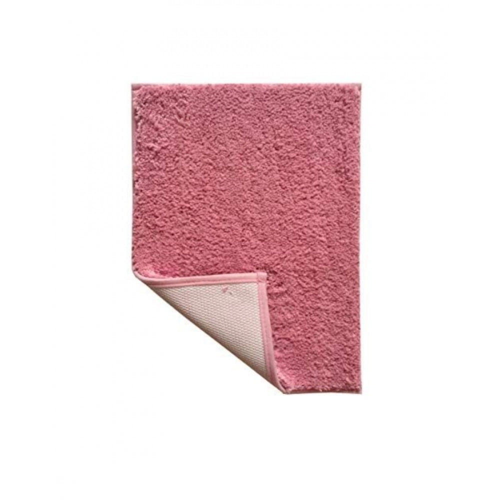 Fashion Solid Polyester Bathmat (Pink)