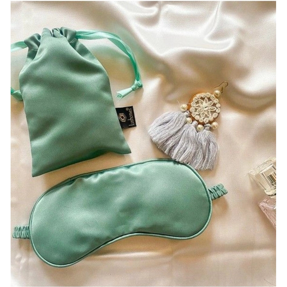 Fashion Solid Satin Silk Eyemasks (Green)