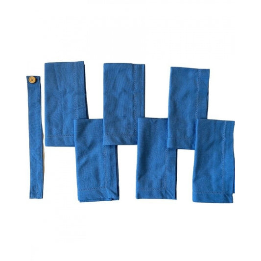 Amfyn Solid Cotton Napkins Sets (Blue)