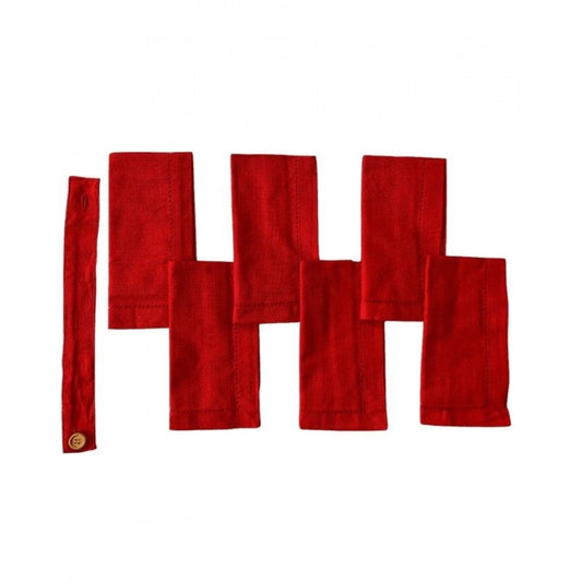 Amfyn Solid Cotton Napkins Sets (Red)