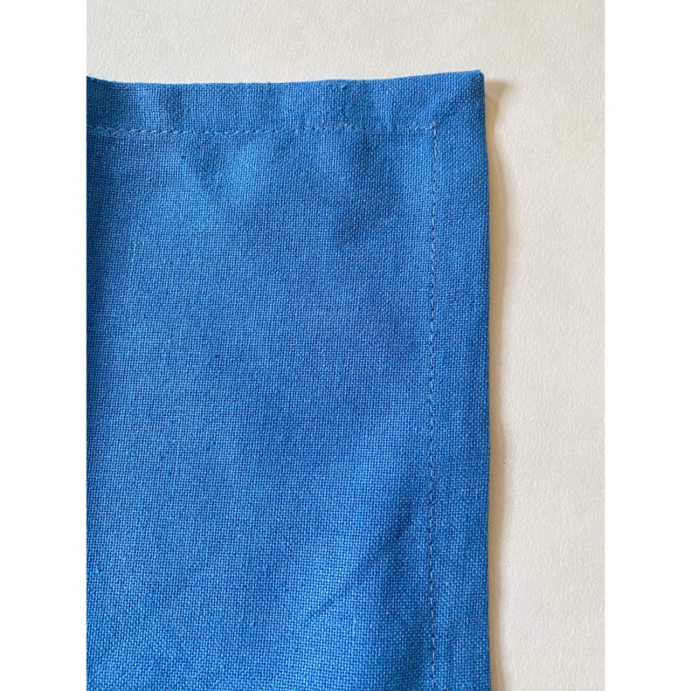 Amfyn Solid Cotton Napkins Sets (Blue)