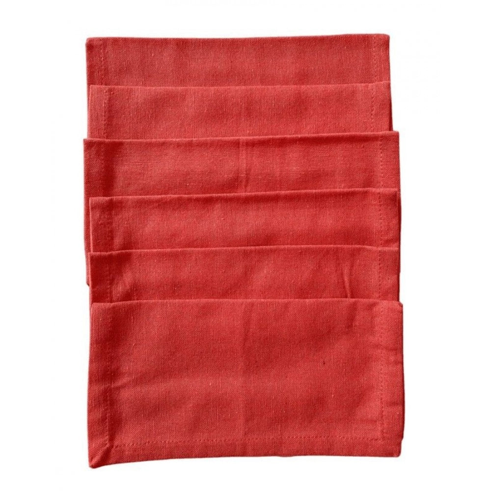 Amfyn Solid Cotton Napkins Sets (Dark Pink)