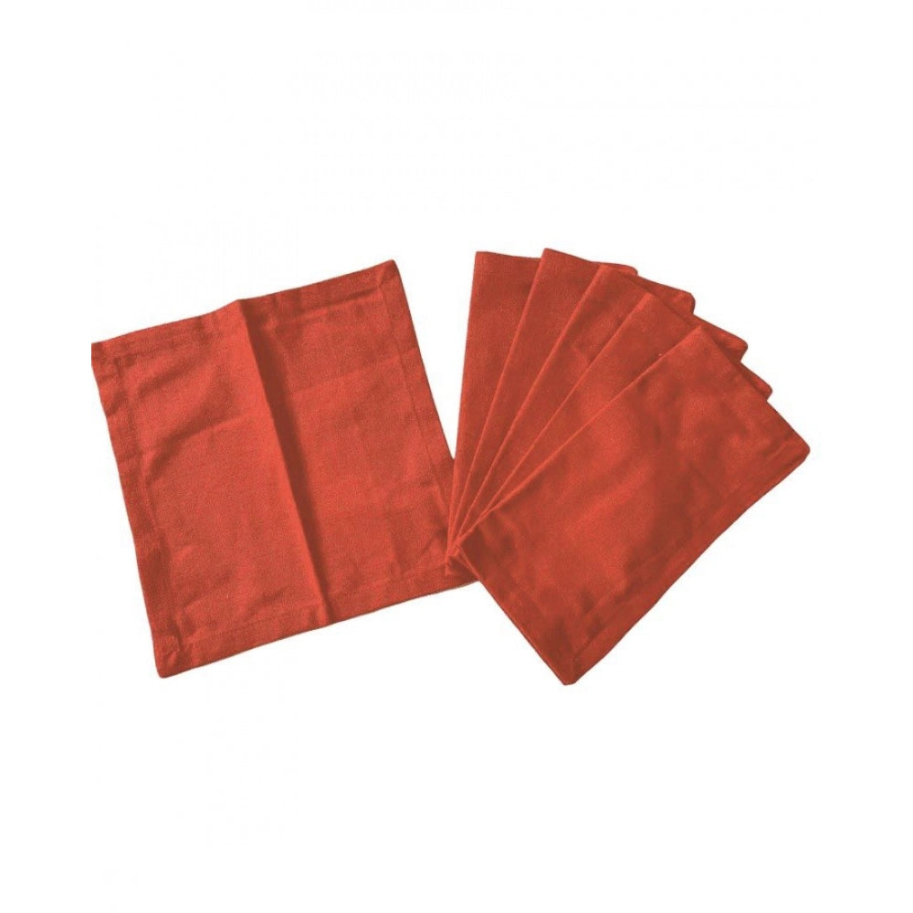 Amfyn Solid Cotton Napkins Sets (Dark Pink)