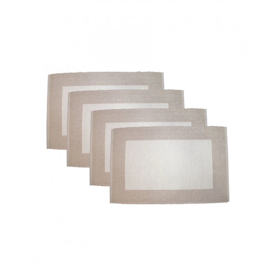 Amfyn Ribbed Cotton Place Mats Sets (Cream)