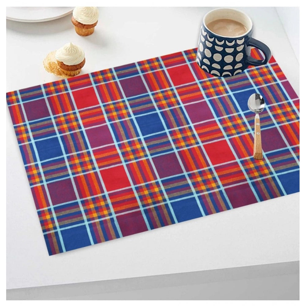 Fashion Checkered Cotton Place Mats Sets (Multicolor)