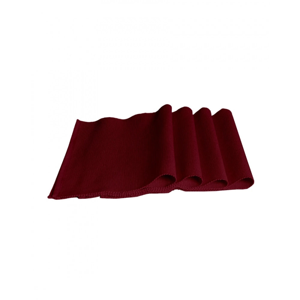 Amfyn Ribbed Cotton Place Mats Sets (Maroon)