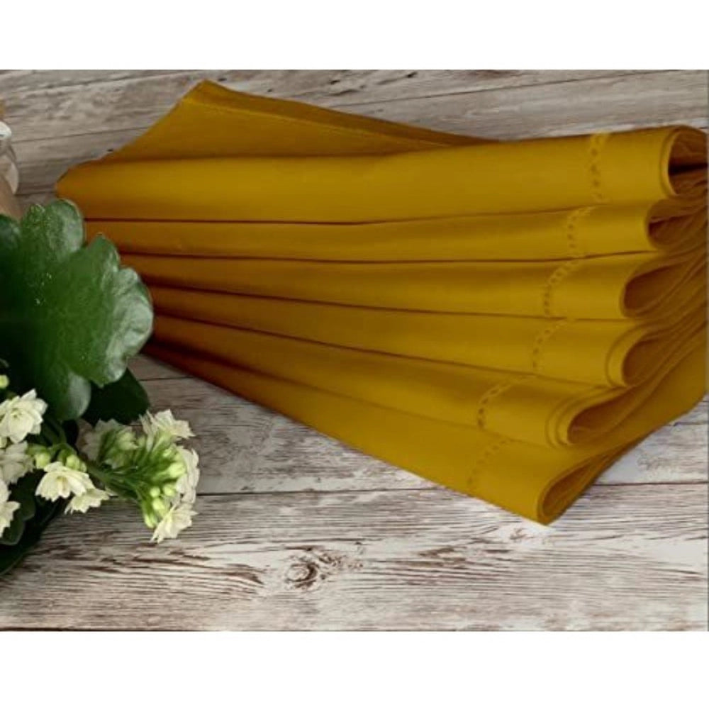 Amfyn Solid Cotton Napkins Sets (Mustard)