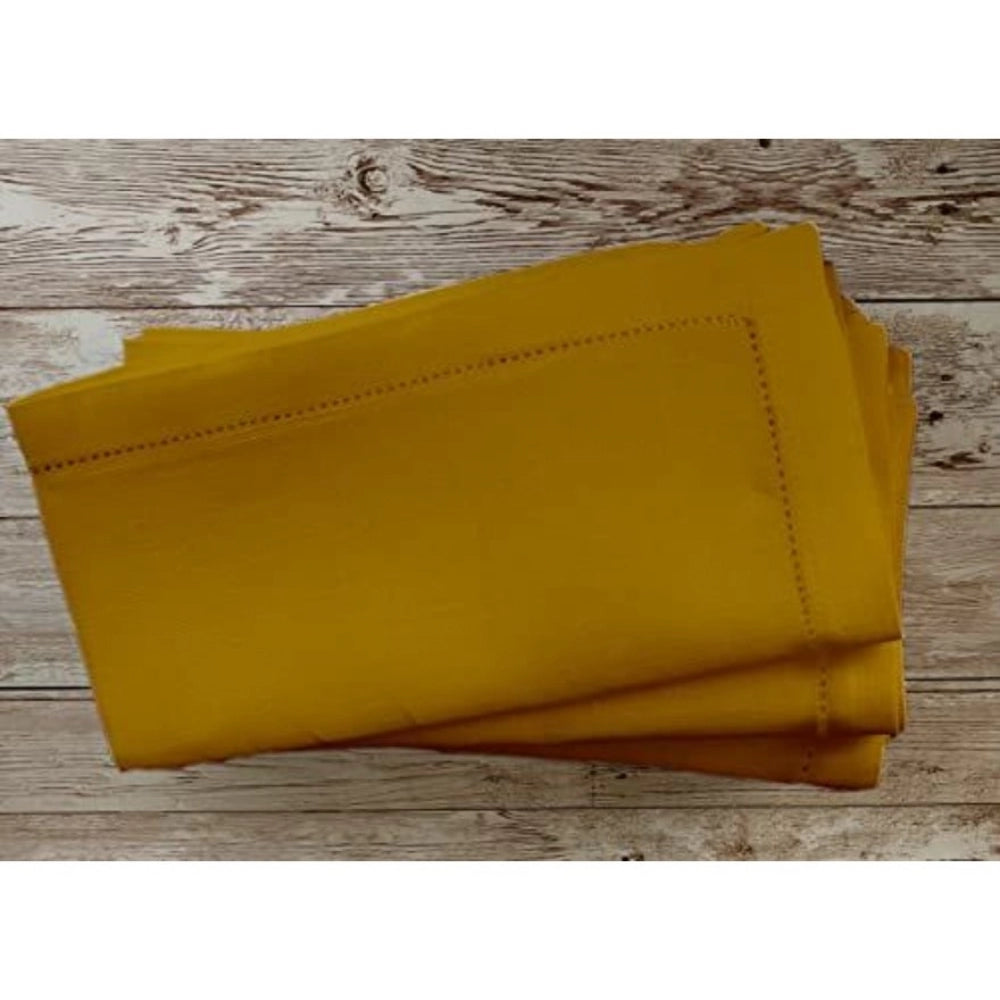 Amfyn Solid Cotton Napkins Sets (Mustard)