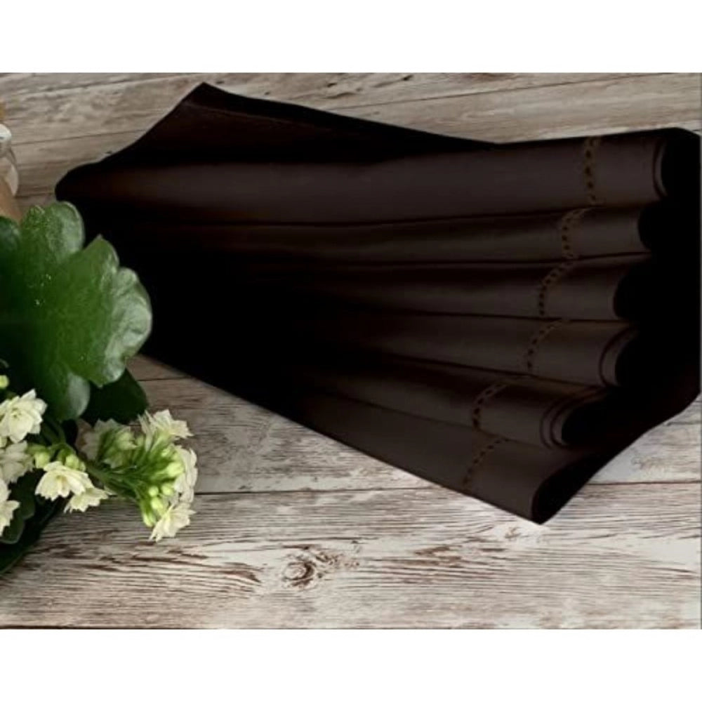 Amfyn Solid Cotton Napkins Sets (Brown)