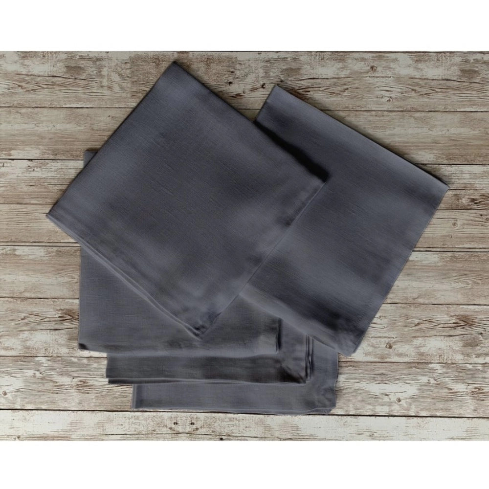 Amfyn Solid Cotton Napkins Sets (Steel Grey)
