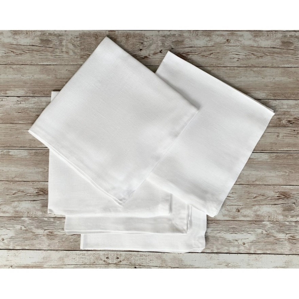 Amfyn Solid Cotton Napkins Sets (White)