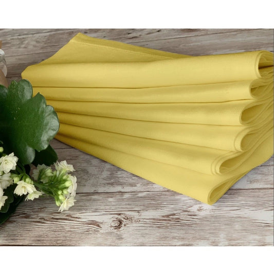 Amfyn Solid Cotton Napkins Sets (Yellow)