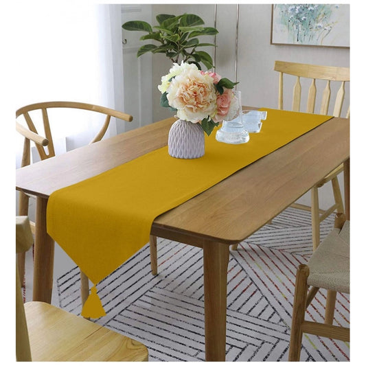 Amfyn Solid Cotton Table Runners (Mustard)