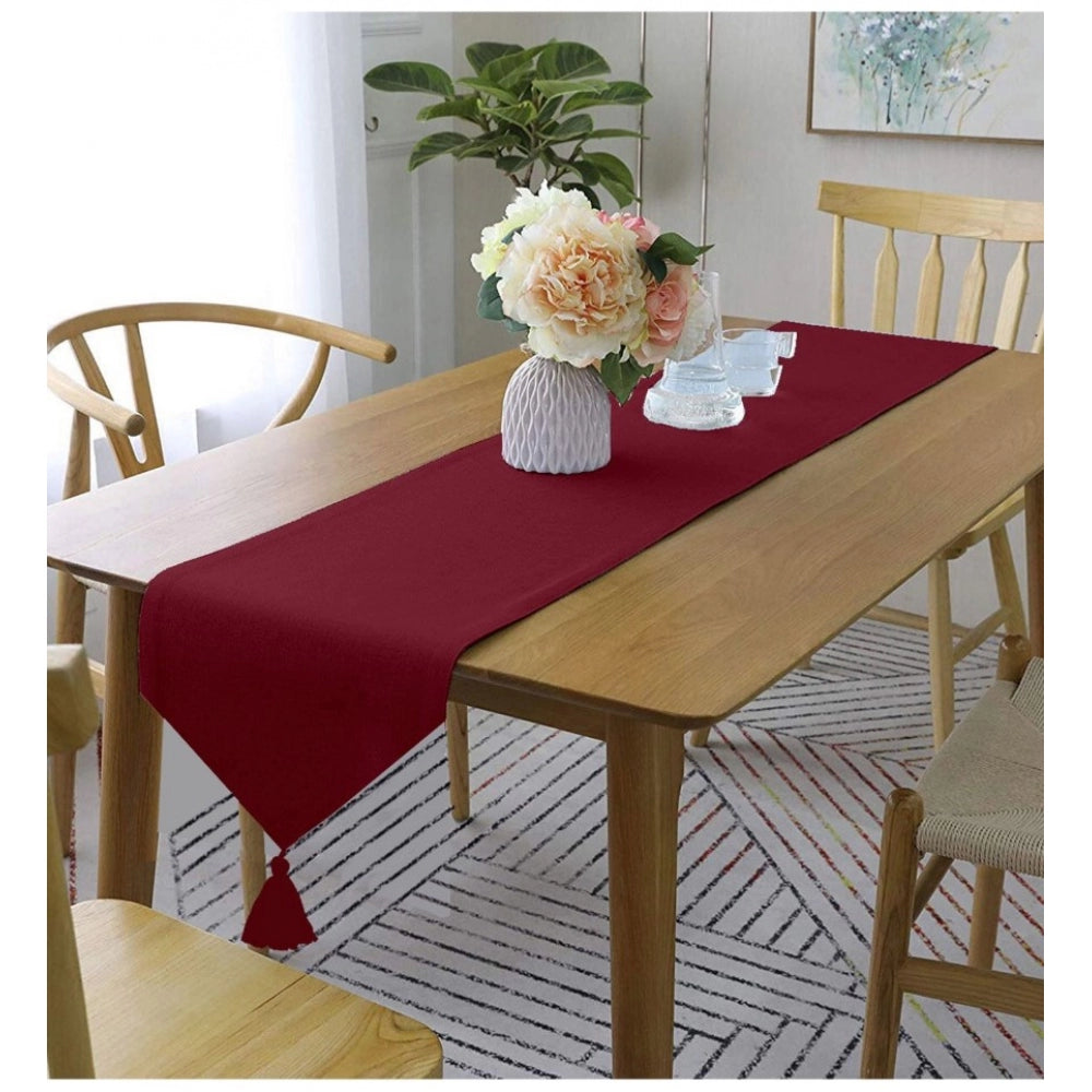 Amfyn Solid Cotton Table Runners (Maroon)