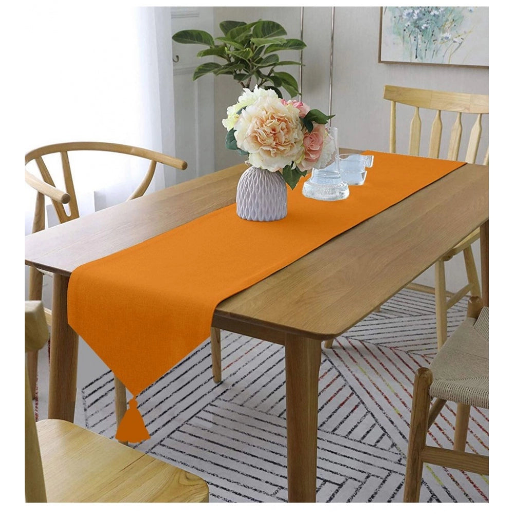 Amfyn Solid Cotton Table Runners (Orange)
