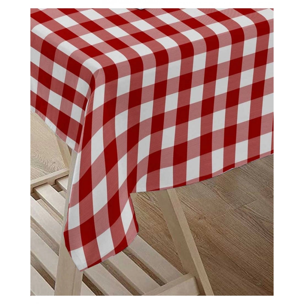 Amfyn Checked Cotton Checks Table Cloth (Red)