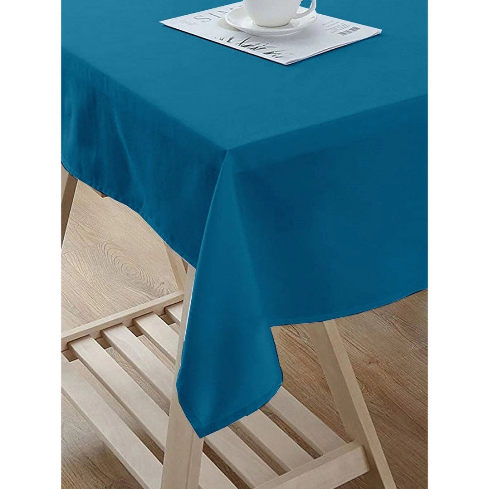 Amfyn Solid Cotton Plain Table Cloth (Blue)