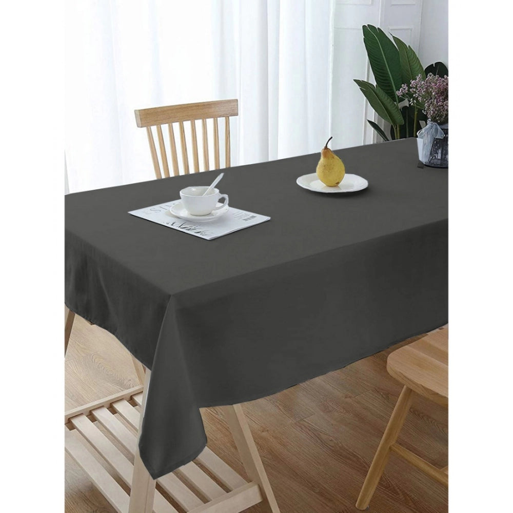 Amfyn Solid Cotton Plain Table Cloth (Dark Grey)